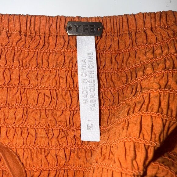 YFB Womens Orange Tiered Maxi Dress Adjustable Straps Size Medium Made In China - Picture 3 of 4